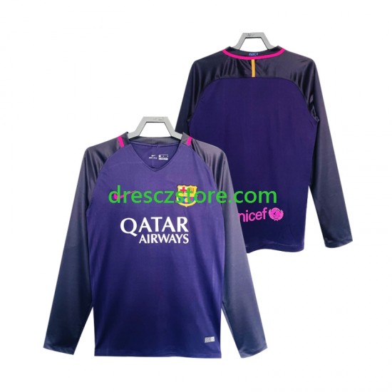 FC Barcelona 2016 2017 Retro Venkovní Dres Dlouhý rukáv Muže Fotbalové Dresy