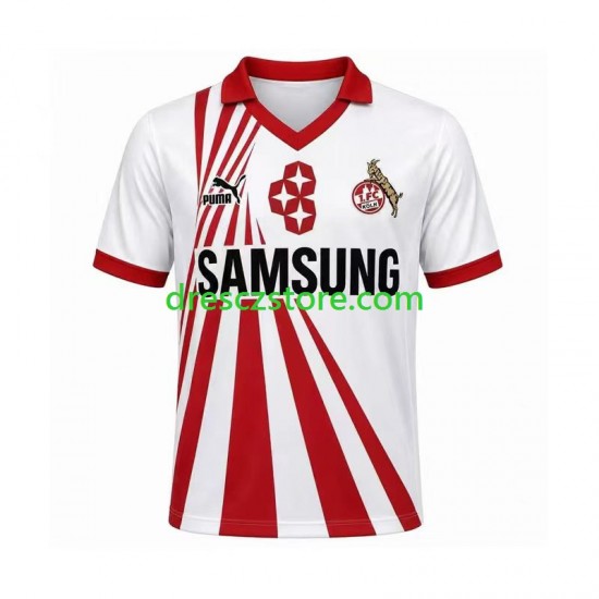 FC Köln 1990 1991 Retro Domácí Dres Krátký rukáv Muže Fotbalové Dresy