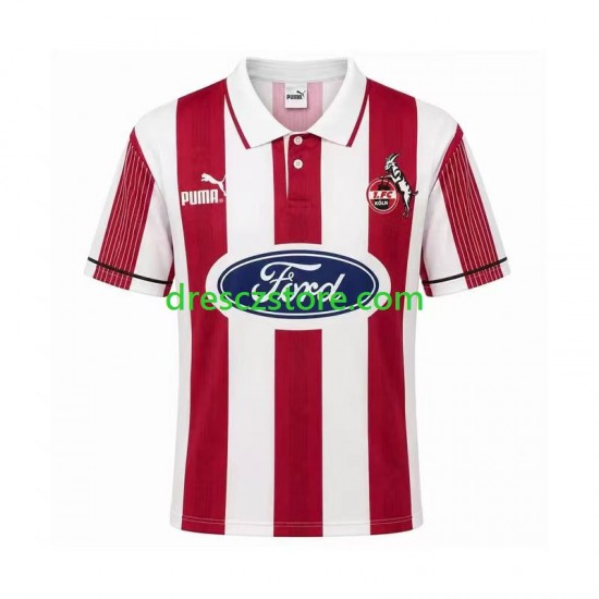 FC Köln 1995 1996 Retro Domácí Dres Krátký rukáv Muže Fotbalové Dresy