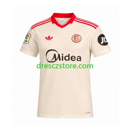 Sevilla FC Retro Domácí Dres 2025-2026 Krátký rukáv Muže Fotbalové Dresy