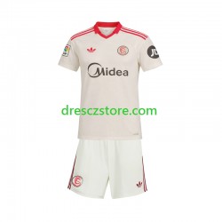 Sevilla FC Retro Domácí Dres 2025-2026 Krátký rukáv Děti Fotbalové Dresy