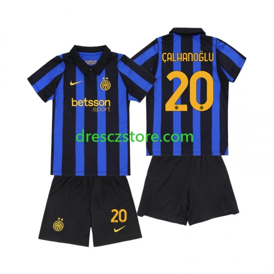 Inter Milán Hakan Calhanoglu 20 Domácí Dres 2026-2027 Krátký rukáv Děti Fotbalové Dresy
