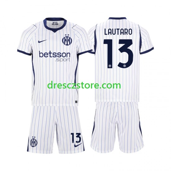 Inter Milán Lautaro Martinez 13 Venkovní Dres 2026-2027 Krátký rukáv Děti Fotbalové Dresy