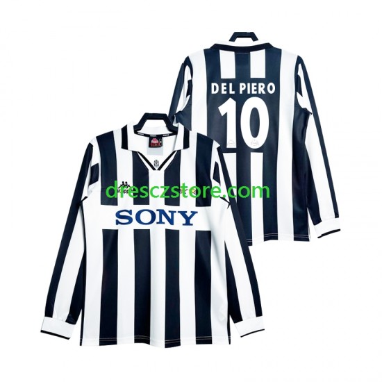 Juventus DEL PIERO 10 1997 Retro Domácí Dres Dlouhý rukáv Muže Fotbalové Dresy