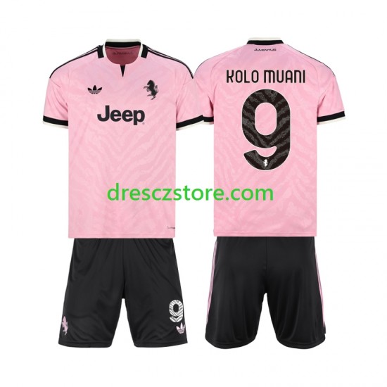 Juventus Randal Kolo Muani 9 Venkovní Dres 2026-2027 Krátký rukáv Děti Fotbalové Dresy