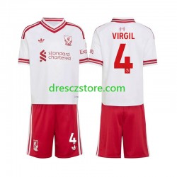 Liverpool Virgil van Dijk 4 Venkovní Dres 2026-2027 Krátký rukáv Děti Fotbalové Dresy
