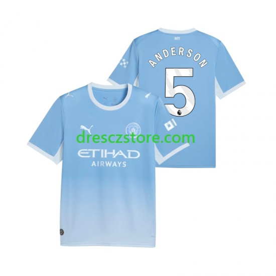 Manchester City Elliot Anderson 5 Domácí Dres 2026-2027 Krátký rukáv Muže Fotbalové Dresy