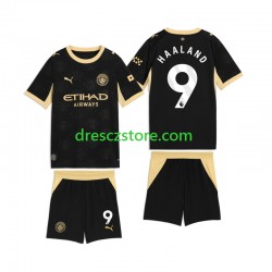 Manchester City Erling Haaland 9 Venkovní Dres 2026-2027 Krátký rukáv Děti Fotbalové Dresy