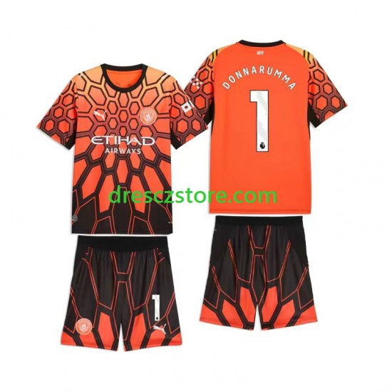 Manchester City Gianluigi Donnarumma 1 Brankářské Alternativní Dres 2026-2027 Krátký rukáv Děti Fotbalové Dresy