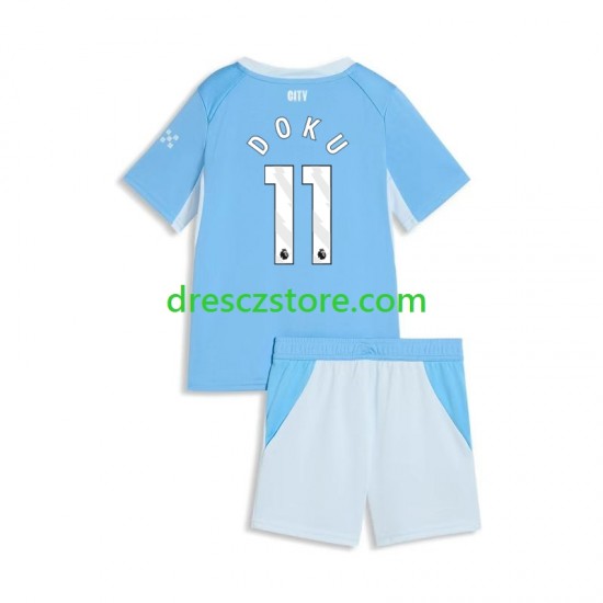 Manchester City Jeremy Doku 11 Domácí Dres 2026-2027 Krátký rukáv Děti Fotbalové Dresy
