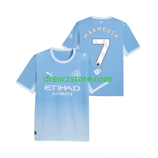 Manchester City Omar Marmoush 7 Domácí Dres 2026-2027 Krátký rukáv Muže Fotbalové Dresy