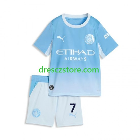 Manchester City Omar Marmoush 7 Domácí Dres 2026-2027 Krátký rukáv Děti Fotbalové Dresy