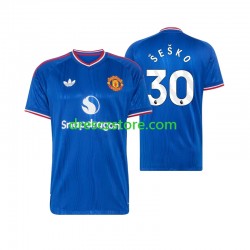 Manchester United Benjamin Sesko 30 Venkovní Dres 2026-2027 Krátký rukáv Muže Fotbalové Dresy