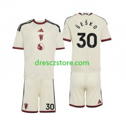 Manchester United Benjamin Sesko 30 Alternativní Dres 2026-2027 Krátký rukáv Děti Fotbalové Dresy