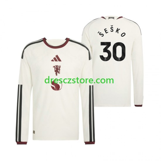 Manchester United Benjamin Sesko 30 Alternativní Dres 2026-2027 Dlouhý rukáv Muže Fotbalové Dresy