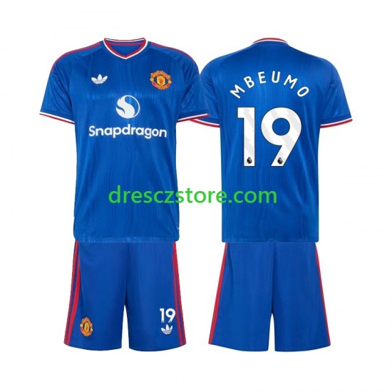 Manchester United Bryan Mbeumo 19 Venkovní Dres 2026-2027 Krátký rukáv Děti Fotbalové Dresy