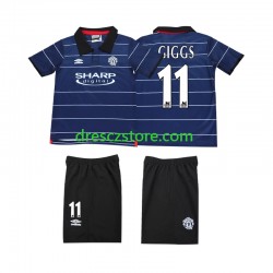 Manchester United GIGGS 11 2000 Retro Venkovní Dres 1999 Krátký rukáv Děti Fotbalové Dresy