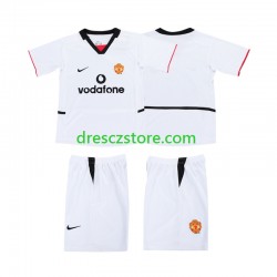 Manchester United 2003 Venkovní Dres 2002 Krátký rukáv Děti Fotbalové Dresy