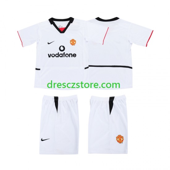 Manchester United 2003 Venkovní Dres 2002 Krátký rukáv Děti Fotbalové Dresy
