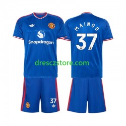 Manchester United Kobbie Mainoo 37 Venkovní Dres 2026-2027 Krátký rukáv Děti Fotbalové Dresy
