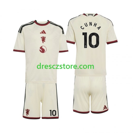 Manchester United Matheus Cunha 10 Alternativní Dres 2026-2027 Krátký rukáv Děti Fotbalové Dresy