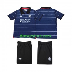 Manchester United 2000 Retro Venkovní Dres 1999 Krátký rukáv Děti Fotbalové Dresy