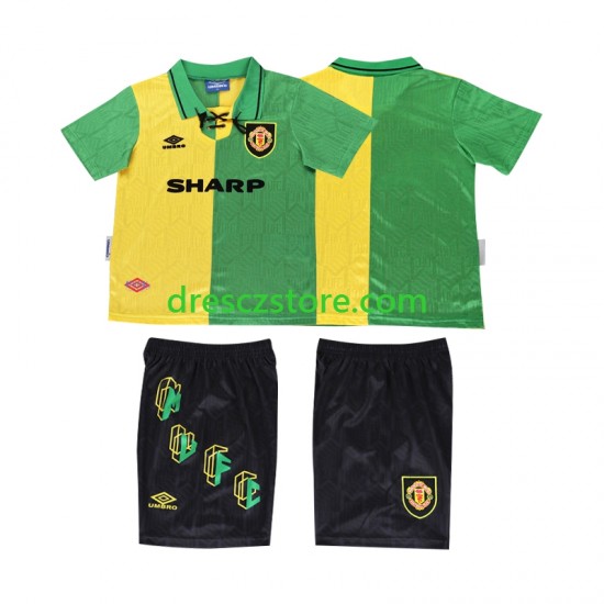 Manchester United 1992 Retro Alternativní Dres 1994 Krátký rukáv Děti Fotbalové Dresy