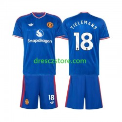 Manchester United Youri Tielemans 18 Venkovní Dres 2026-2027 Krátký rukáv Děti Fotbalové Dresy