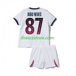 Paris Saint-Germain Joao Neves 87 Venkovní Dres 2026-2027 Krátký rukáv Děti Fotbalové Dresy