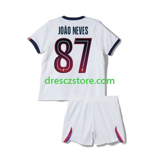 Paris Saint-Germain Joao Neves 87 Venkovní Dres 2026-2027 Krátký rukáv Děti Fotbalové Dresy