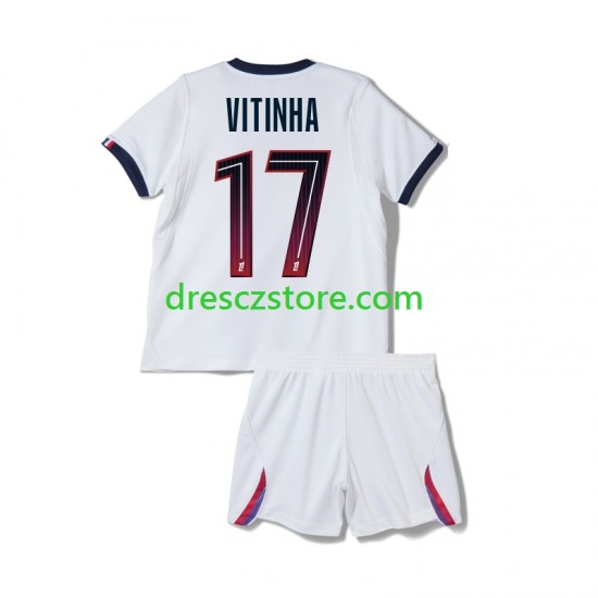 Paris Saint-Germain Vitinha 17 Venkovní Dres 2026-2027 Krátký rukáv Děti Fotbalové Dresy
