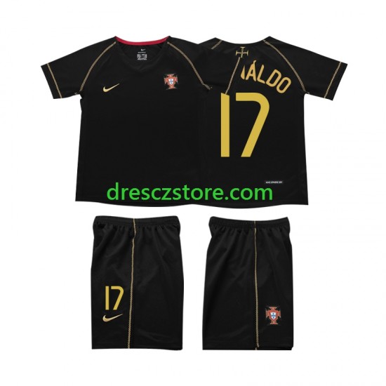 Portugalsko Cristiano Ronaldo 17 Retro Venkovní Dres 2006 Krátký rukáv Děti Fotbalové Dresy