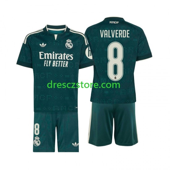 Real Madrid Federico Valverde 8 Venkovní Dres 2026-2027 Krátký rukáv Děti Fotbalové Dresy