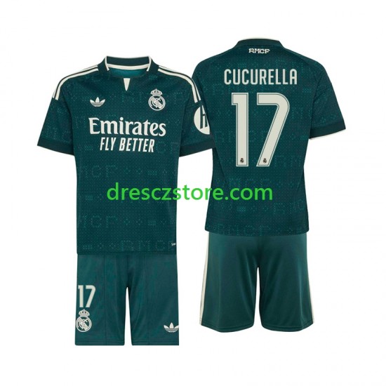 Real Madrid Marc Cucurella 17 Venkovní Dres 2026-2027 Krátký rukáv Děti Fotbalové Dresy