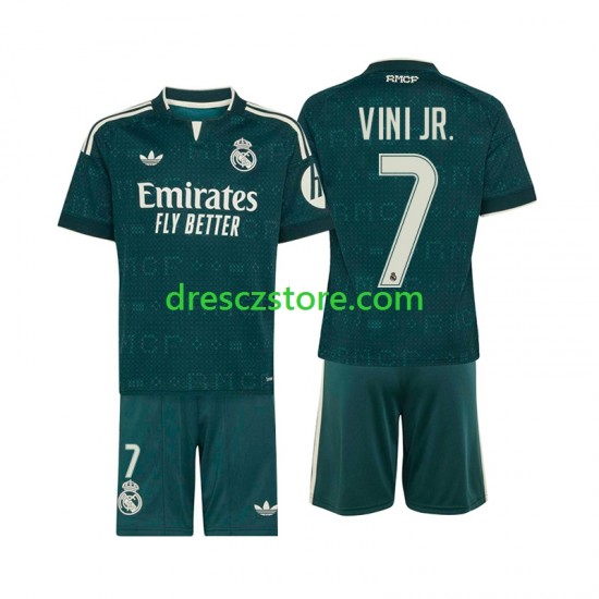 Real Madrid Vinicius Junior 7 Venkovní Dres 2026-2027 Krátký rukáv Děti Fotbalové Dresy