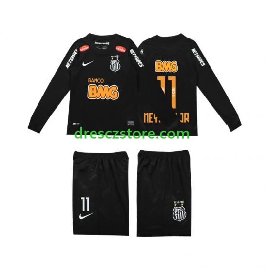 Santos NEYMAR JR 11 Classic 2012 2013 Retro Venkovní Dres Dlouhý rukáv Děti Fotbalové Dresy