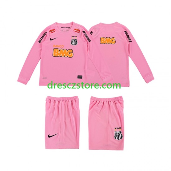 Santos 2012 2013 Retro Čtvrtý Dres Dlouhý rukáv Děti Fotbalové Dresy