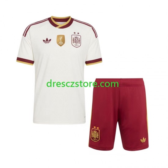 Španělsko 2-star Venkovní Dres 2026-2027 Krátký rukáv Děti Fotbalové Dresy
