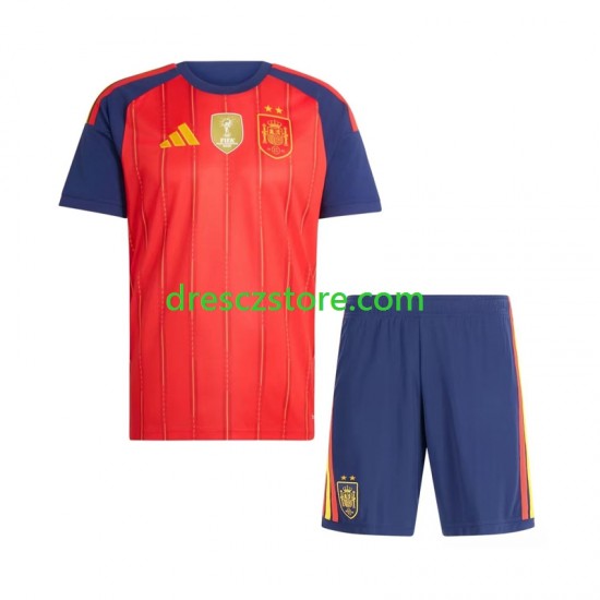 Španělsko 2-star Domácí Dres 2026-2027 Krátký rukáv Děti Fotbalové Dresy