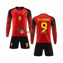 Belgie R.LUKAKU 9 Domácí Dres MS ve fotbale 2022 Dlouhý rukáv Děti Fotbalové Dresy