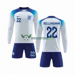 Anglie Bellingham 22 Domácí Dres MS ve fotbale 2022 Dlouhý rukáv Děti Fotbalové Dresy