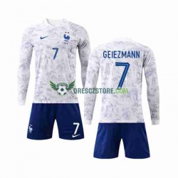 Francie Griezmann 7 Venkovní Dres MS ve fotbale 2022 Dlouhý rukáv Děti Fotbalové Dresy