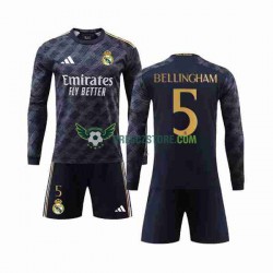 Real Madrid Jude Bellingham 5 Venkovní Dres 2023-2024 Dlouhý rukáv Děti Fotbalové Dresy