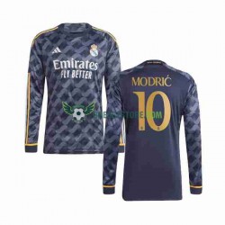 Real Madrid Modrić Luka 10 Venkovní Dres 2023-2024 Dlouhý rukáv Muže Fotbalové Dresy