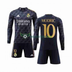 Real Madrid Modrić Luka 10 Venkovní Dres 2023-2024 Dlouhý rukáv Děti Fotbalové Dresy
