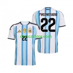 Argentina Franco Mastantuono 22 Domácí Dres MS ve fotbale 2026 Krátký rukáv Muže Fotbalové Dresy