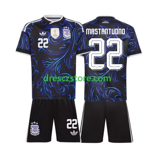 Argentina Franco Mastantuono 22 Venkovní Dres MS ve fotbale 2026 Krátký rukáv Děti Fotbalové Dresy