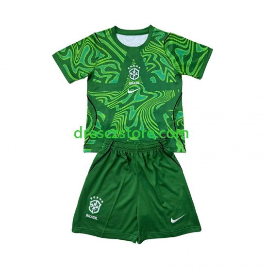 Brazílie Brankářské Venkovní Dres MS ve fotbale 2026 Krátký rukáv Děti Fotbalové Dresy