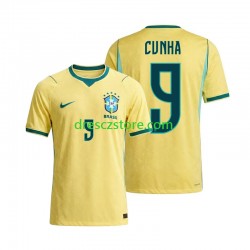 Brazílie Matheus Cunha 9 Domácí Dres MS ve fotbale 2026 Krátký rukáv Muže Fotbalové Dresy