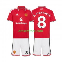 Manchester United Bruno Fernandes 8 Domácí Dres 2026-2027 Krátký rukáv Děti Fotbalové Dresy